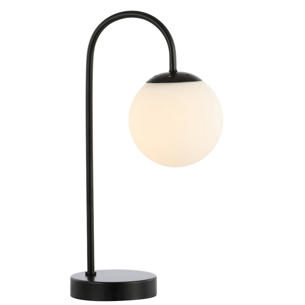 Arco Iron/Glass Minimalist Mid Century Globe Led Table Lamp. Picture 1