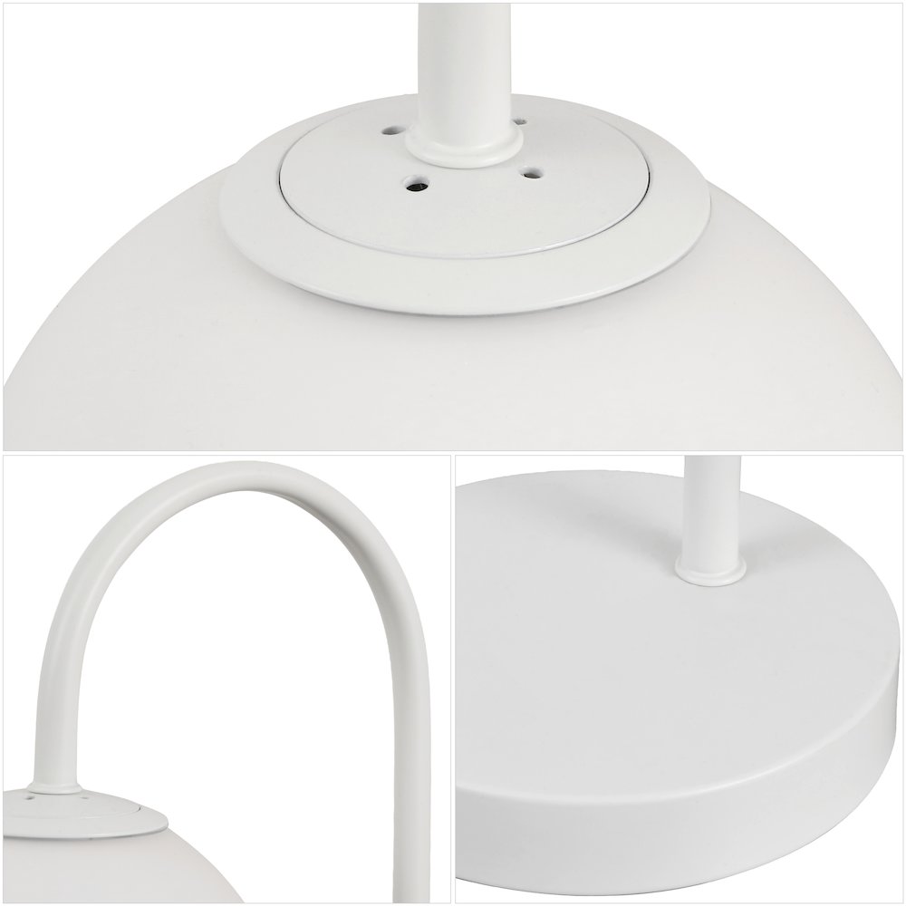 Arco Arched Metal/Glass LED Table Lamp with Frosted Globe Shade. Picture 4