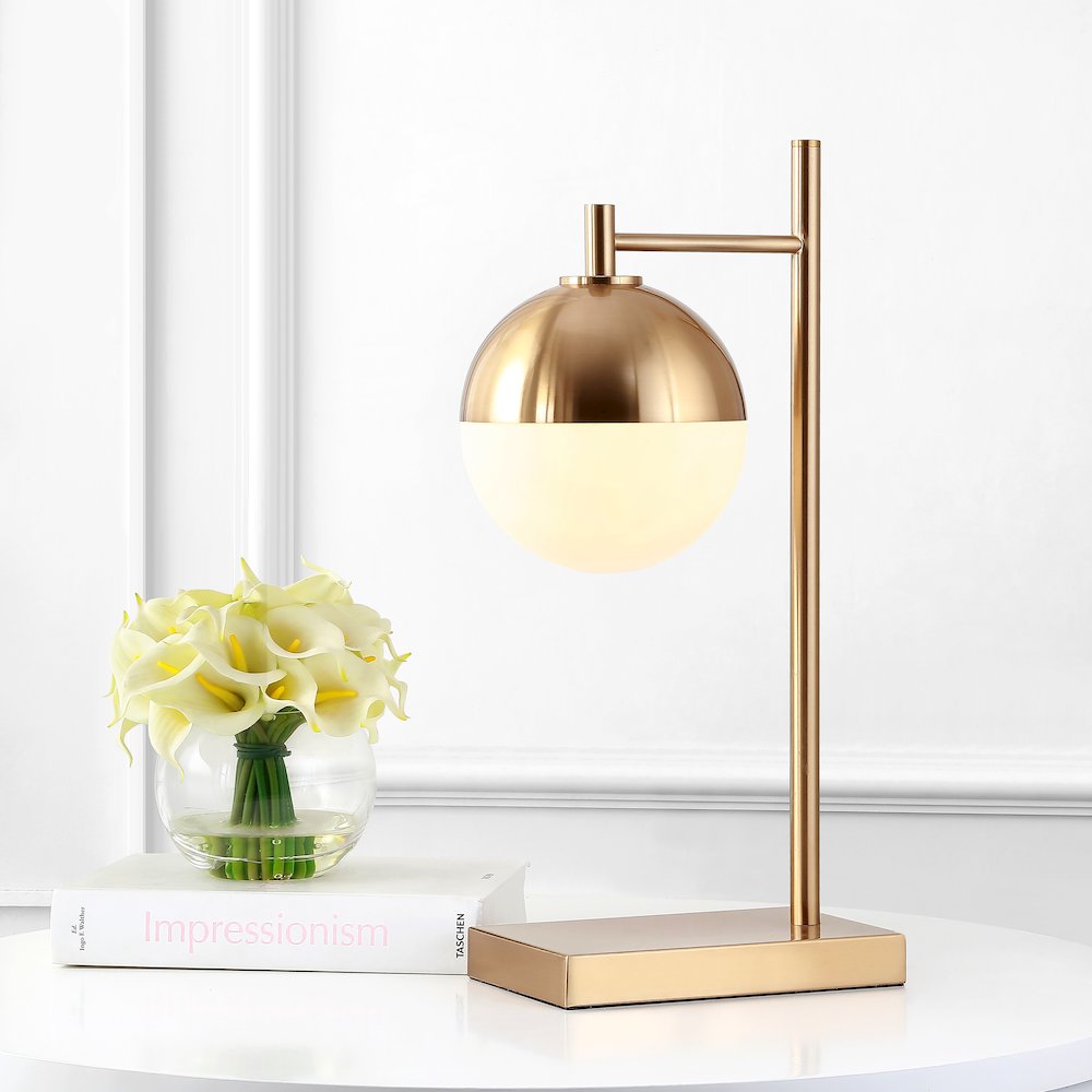Marcel Iron/Glass Art Deco Mid Century Globe Led Table Lamp. Picture 5