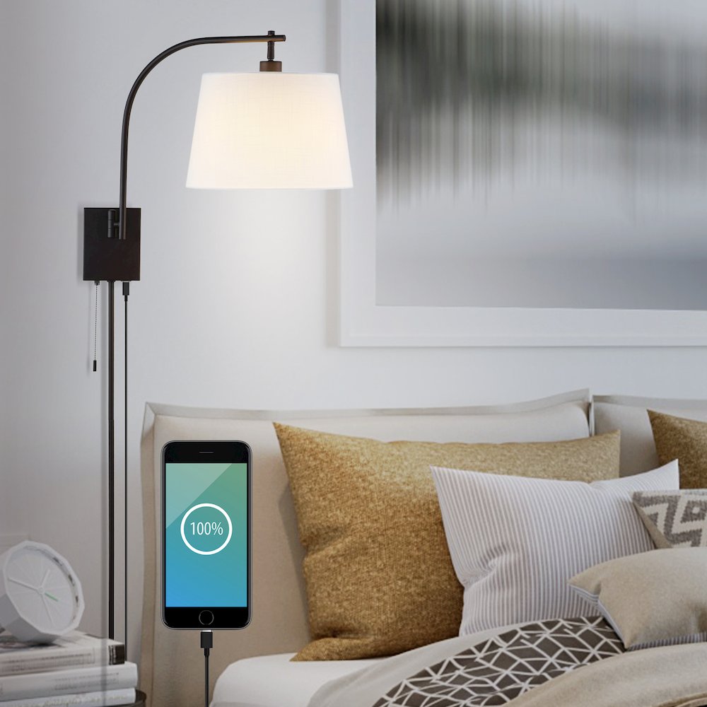 Plug-In Or Hardwired Iron Led Gooseneck Swing Arm Wall Sconce. Picture 2
