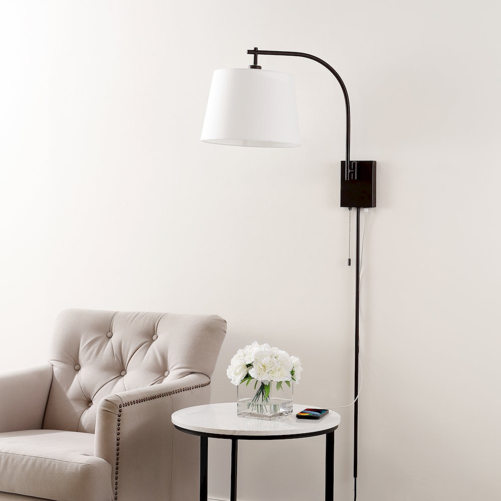 Plug-In Or Hardwired Iron Led Gooseneck Swing Arm Wall Sconce. Picture 8