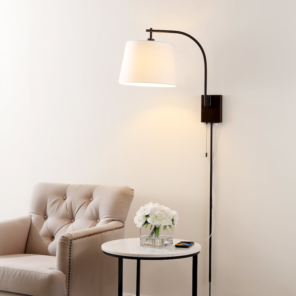 Plug-In Or Hardwired Iron Led Gooseneck Swing Arm Wall Sconce. Picture 7