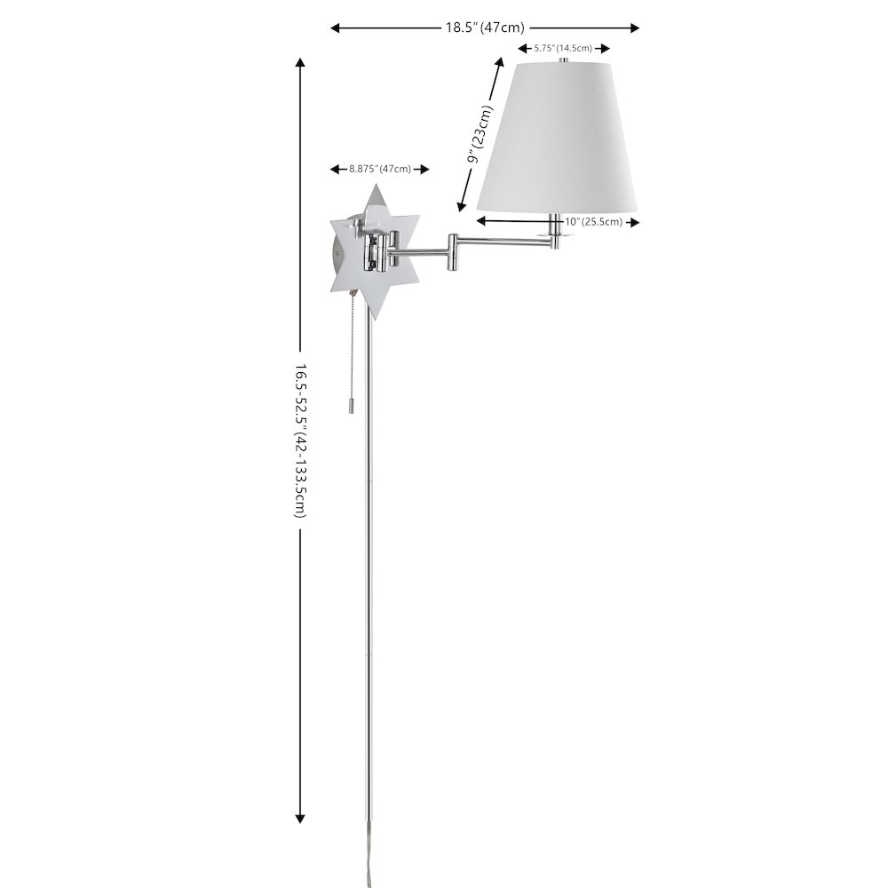 French Country Swing Arm Plug-In Or Hardwired Iron Led Star Wall Sconce. Picture 9