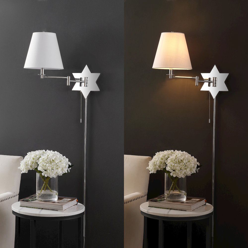 French Country Swing Arm Plug-In Or Hardwired Iron Led Star Wall Sconce. Picture 6