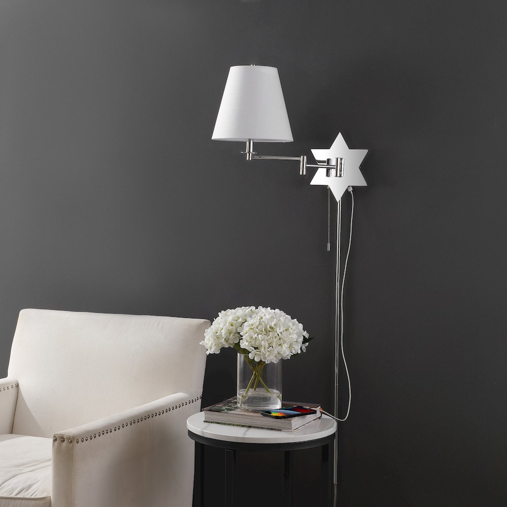 French Country Swing Arm Plug-In Or Hardwired Iron Led Star Wall Sconce. Picture 8