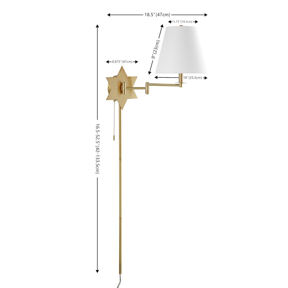 French Country Swing Arm Plug-In Or Hardwired Iron Led Star Wall Sconce. Picture 9
