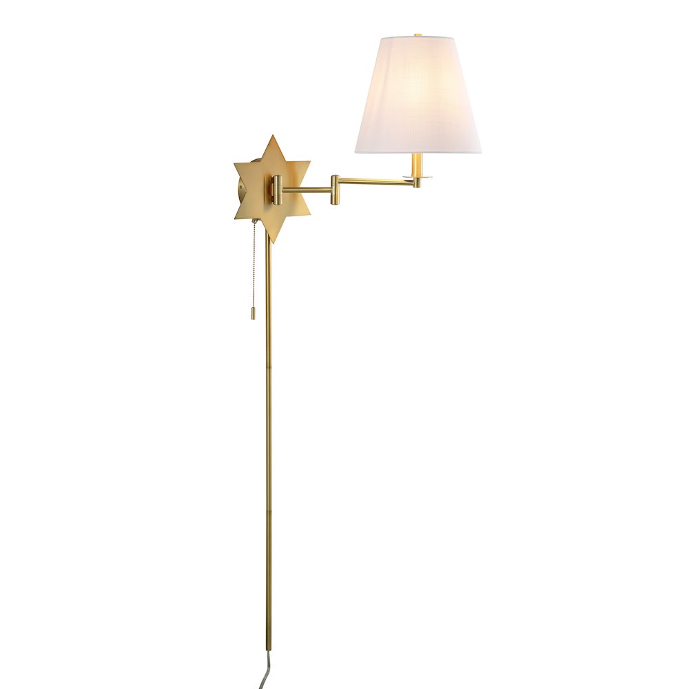 French Country Swing Arm Plug-In Or Hardwired Iron Led Star Wall Sconce. Picture 3