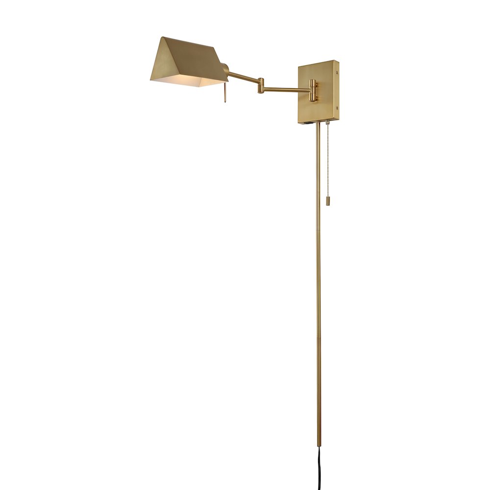 Industrial Single Swing Arm Plug In Or Hardwired Iron Led Wall Sconce. Picture 1