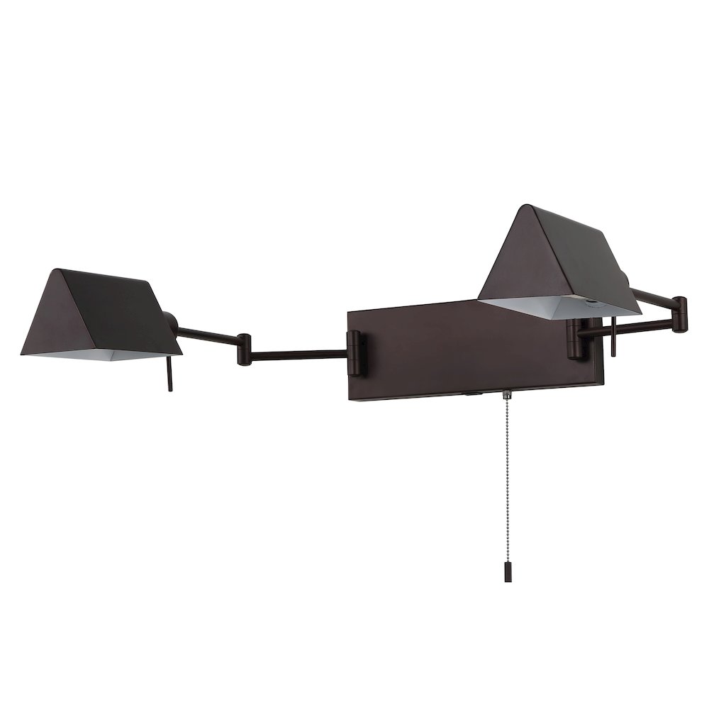 Industrial Single Swing Arm Plug In Or Hardwired Iron Led Wall Sconce. Picture 4