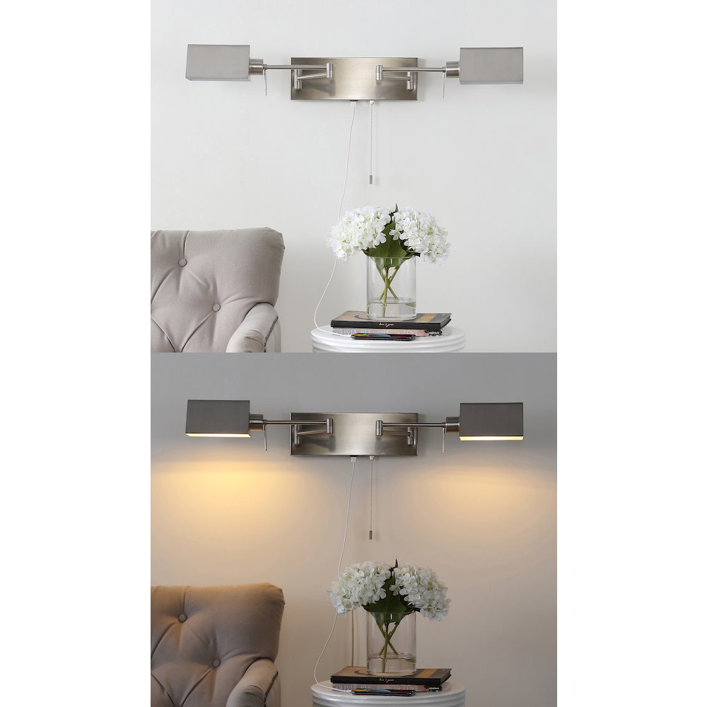 Industrial Single Swing Arm Plug In Or Hardwired Iron Led Wall Sconce. Picture 15