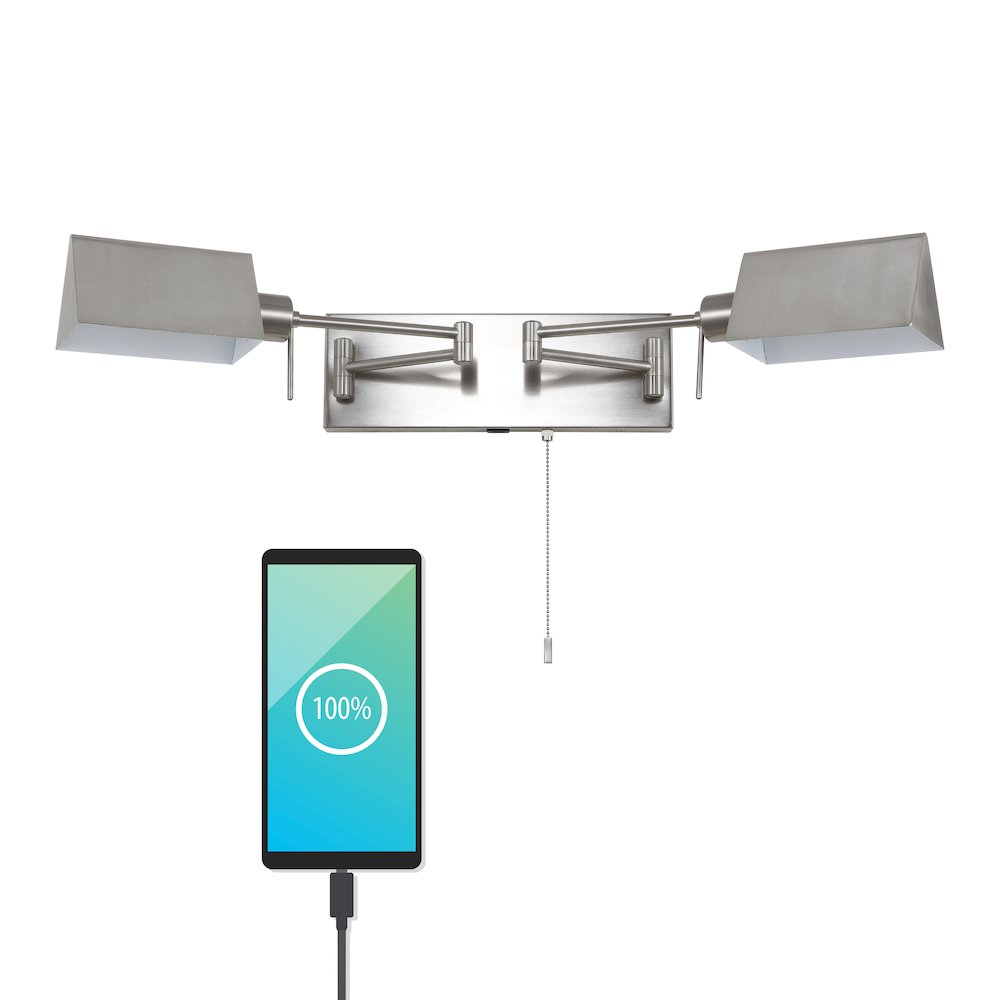 Industrial Single Swing Arm Plug In Or Hardwired Iron Led Wall Sconce. Picture 2