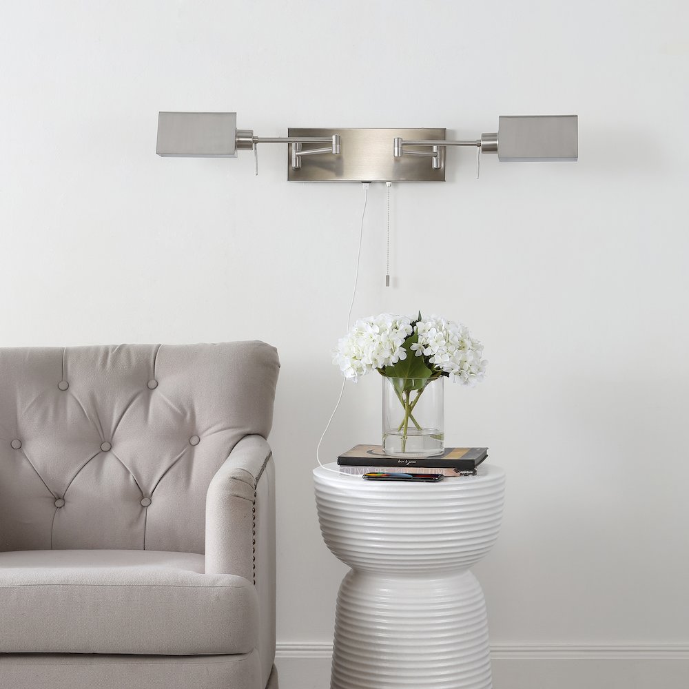 Industrial Single Swing Arm Plug In Or Hardwired Iron Led Wall Sconce. Picture 8