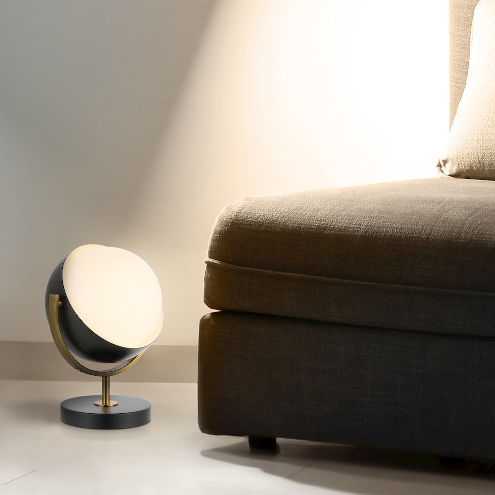 Orion Vintage Classic Metal/Acrylic Adjustable Orb Led Floor Spotlight. Picture 1