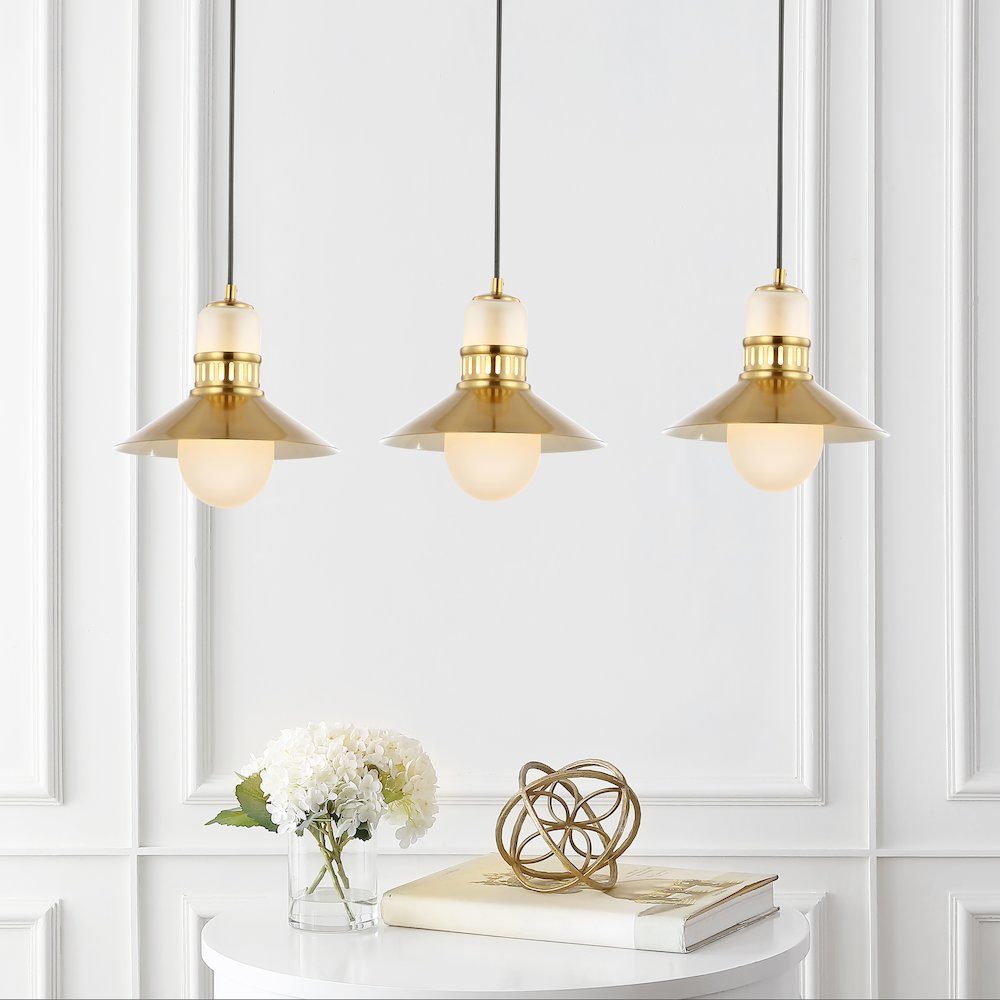 Colin Adjustable Iron/Glass Retro Hurricane Led Pendant. Picture 7