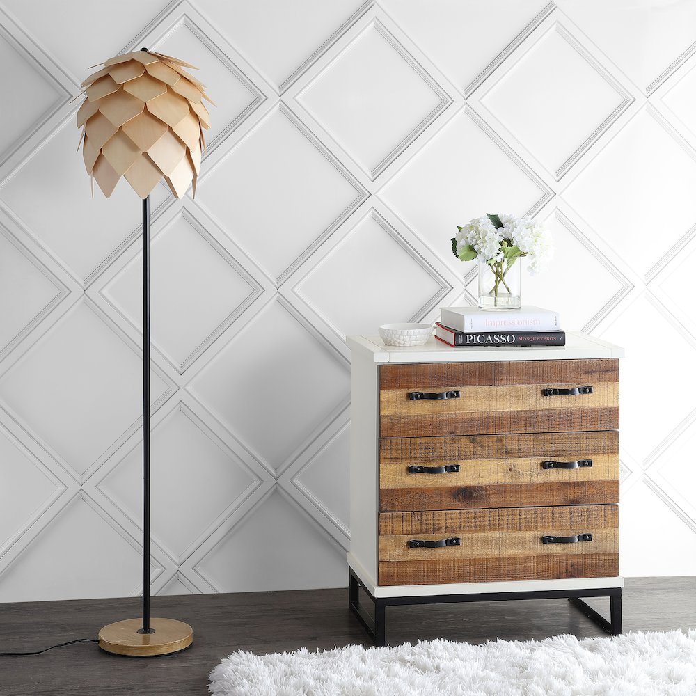 Simon Pinecone Wood/Metal Led Floor Lamp. Picture 6