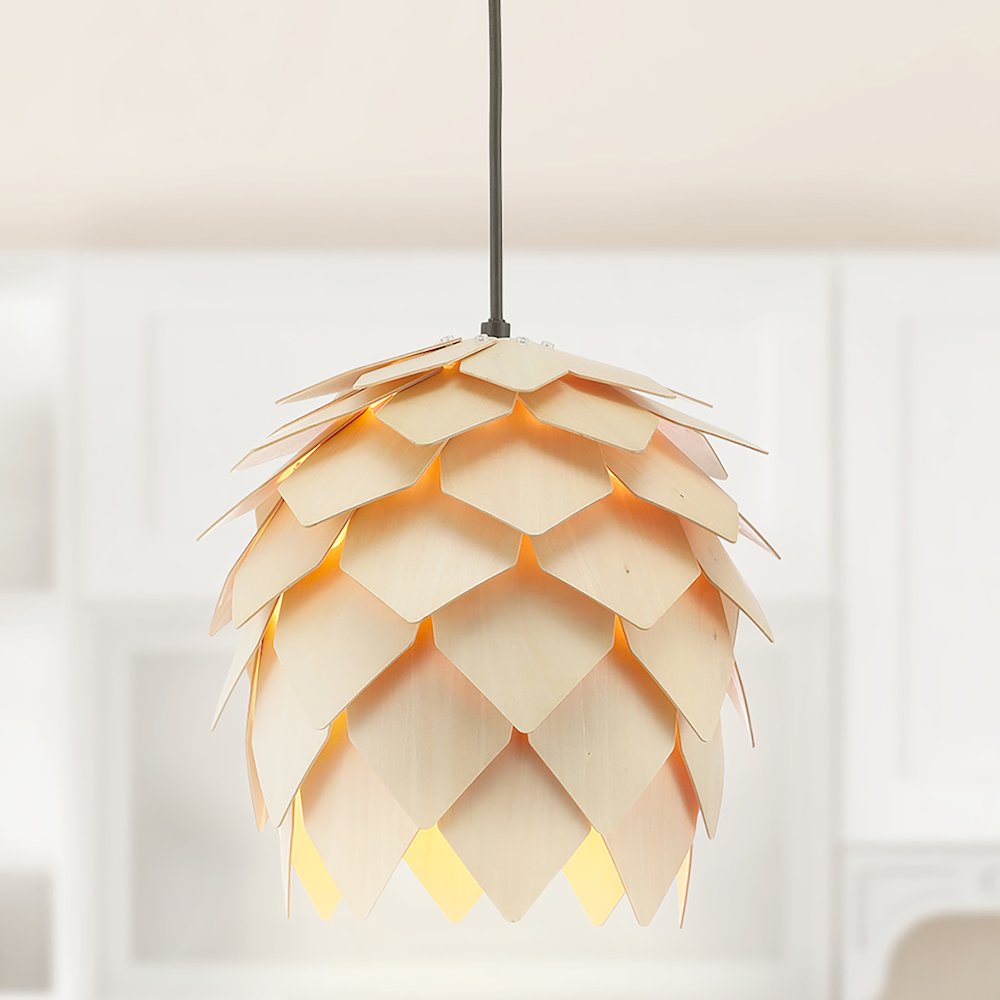 Simon Pinecone Wood Led Pendant. Picture 10