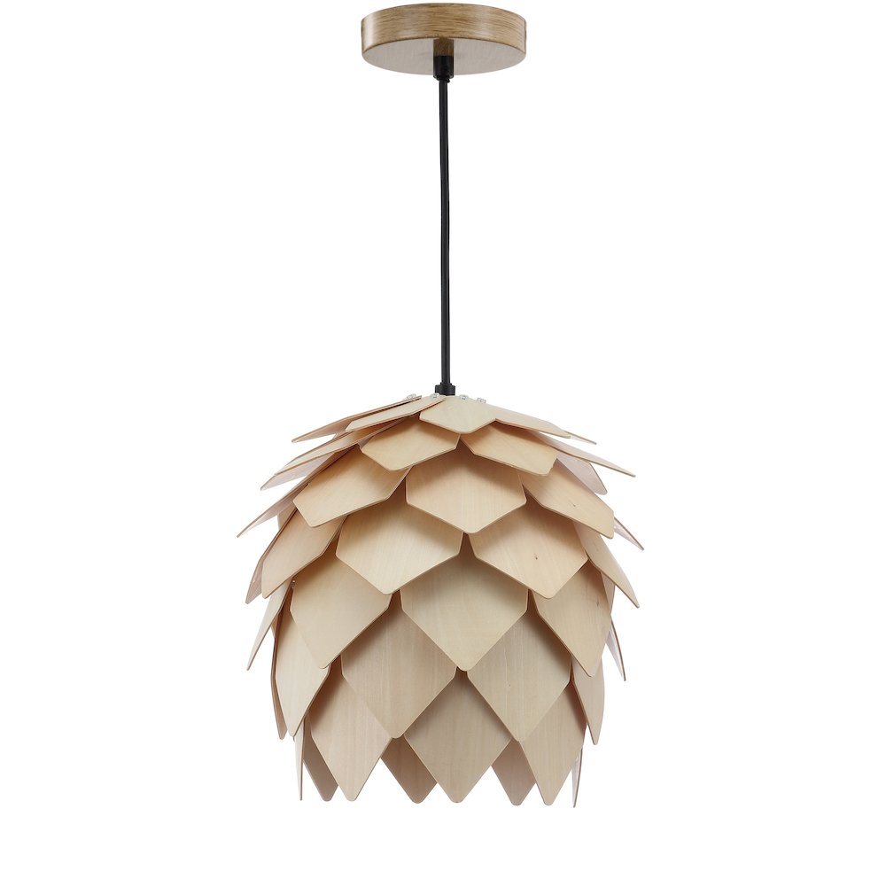 Simon Pinecone Wood Led Pendant. Picture 2