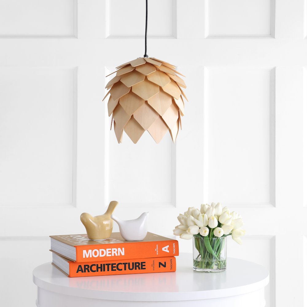Simon Pinecone Wood Led Pendant. Picture 7