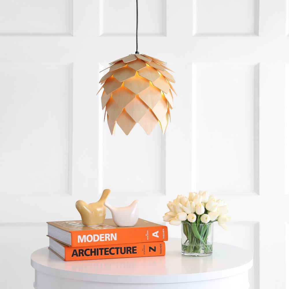 Simon Pinecone Wood Led Pendant. Picture 6
