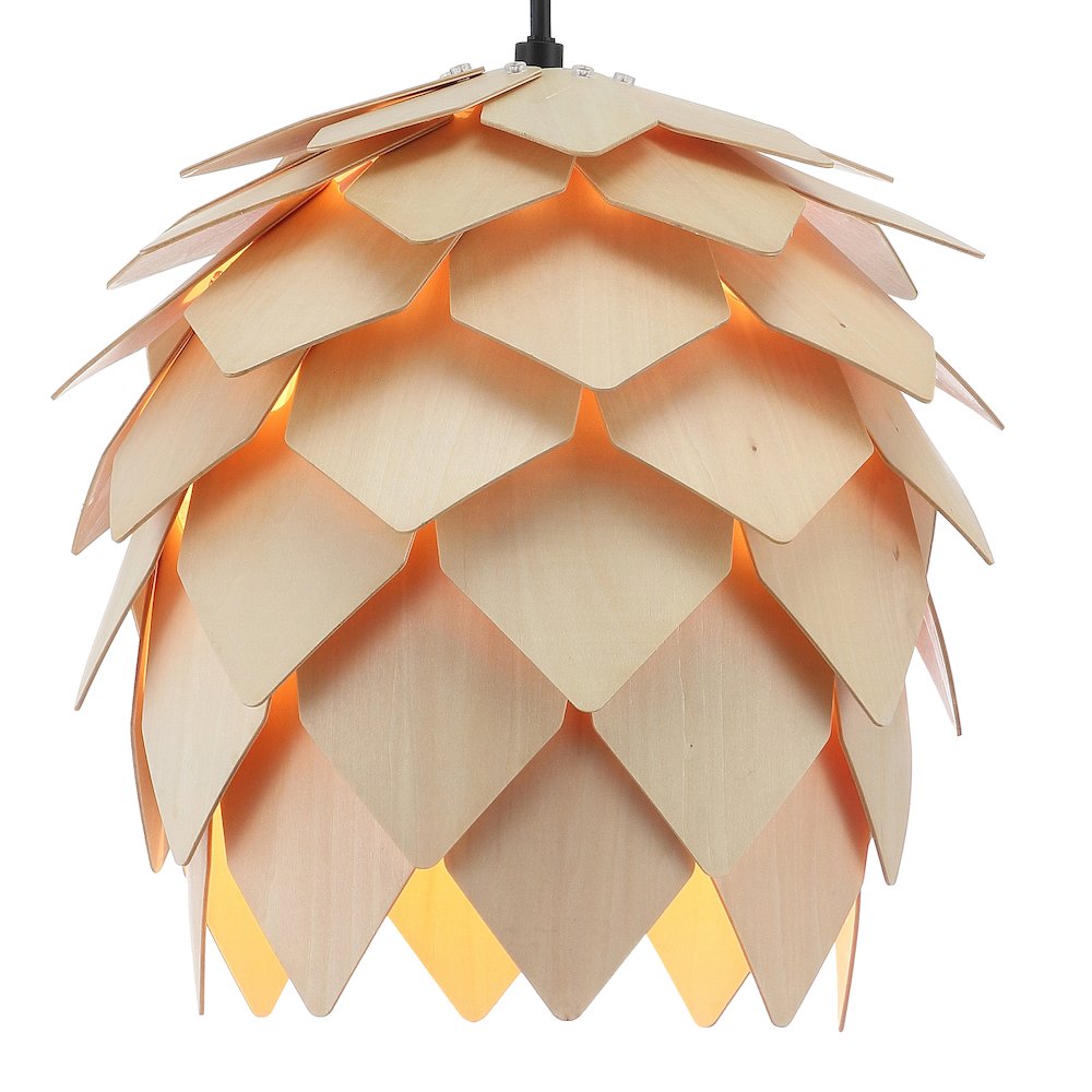 Simon Pinecone Wood Led Pendant. Picture 5