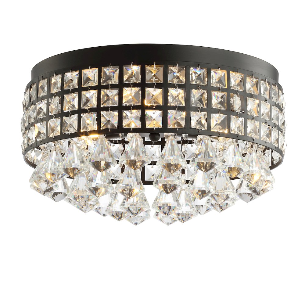 Meredith Crystal Dropsmetal Led Flush Mount. Picture 1