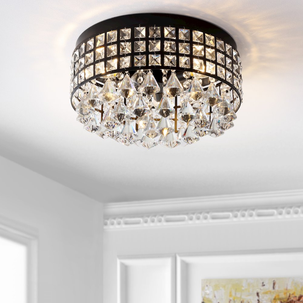 Meredith Crystal Dropsmetal Led Flush Mount. Picture 8