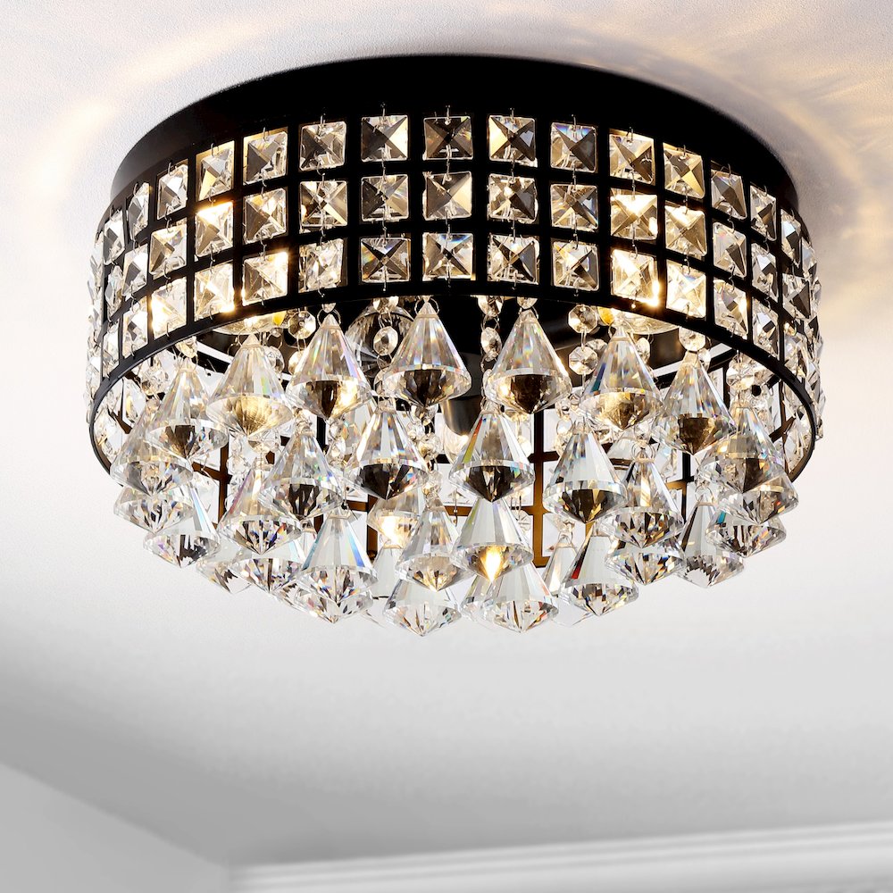 Meredith Crystal Dropsmetal Led Flush Mount. Picture 6