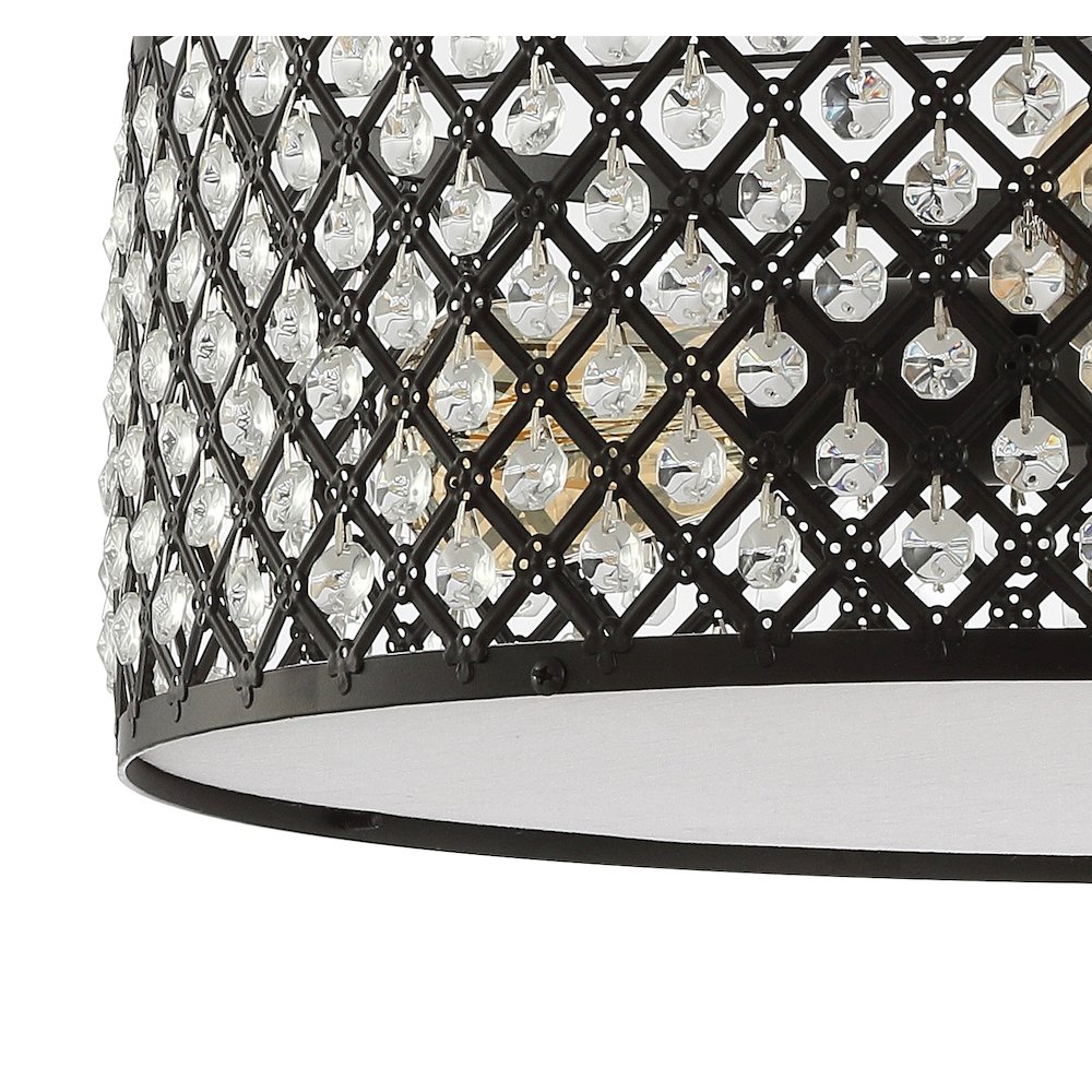Elise Crystal/Metal Drum Semi Flush Mount. Picture 5