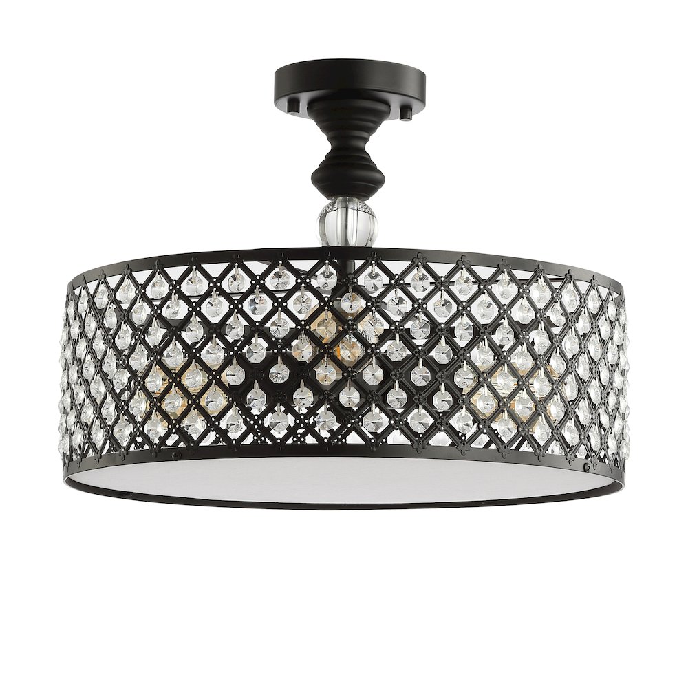 Elise Crystal/Metal Drum Semi Flush Mount. Picture 2