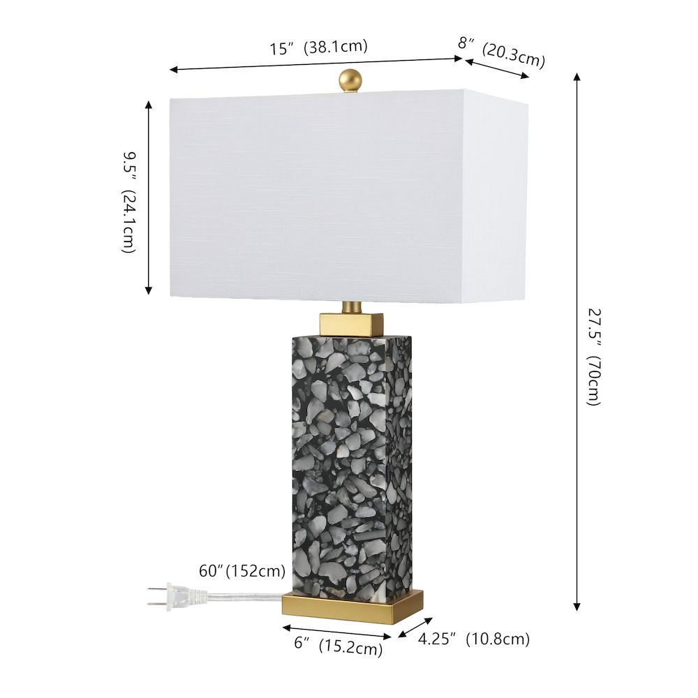 Elizabeth Alabaster Terrazzo LED Table Lamp with Nightlight Base. Picture 5