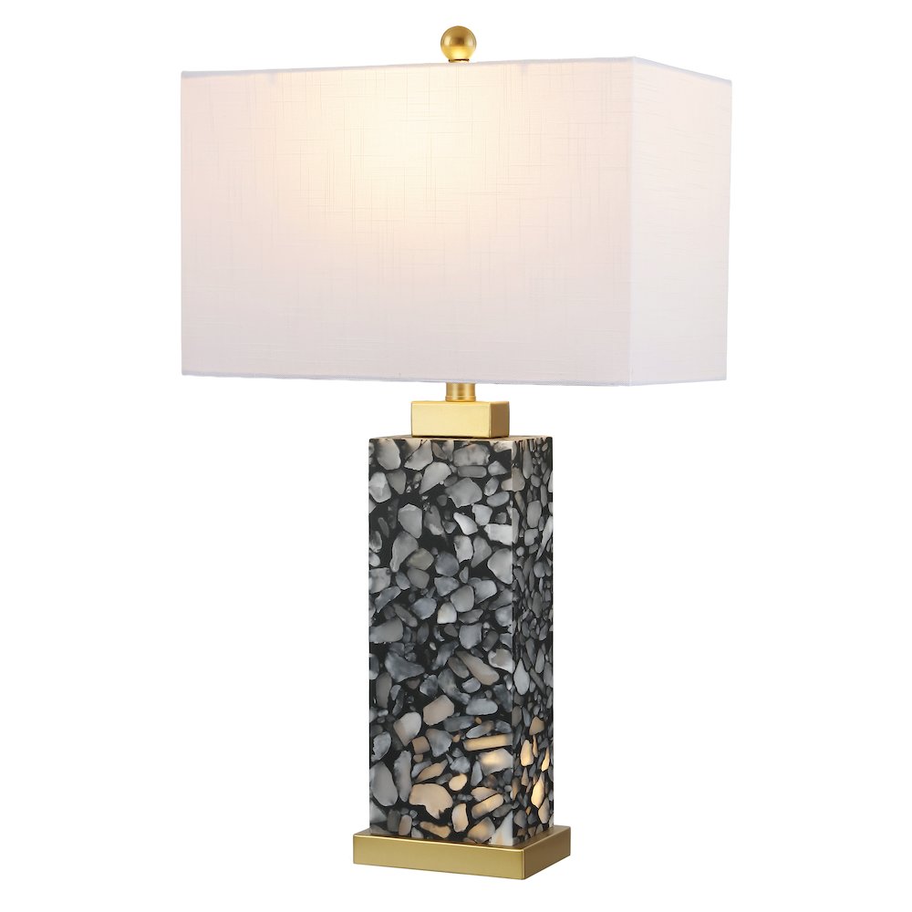 Elizabeth Alabaster Terrazzo LED Table Lamp with Nightlight Base. Picture 1