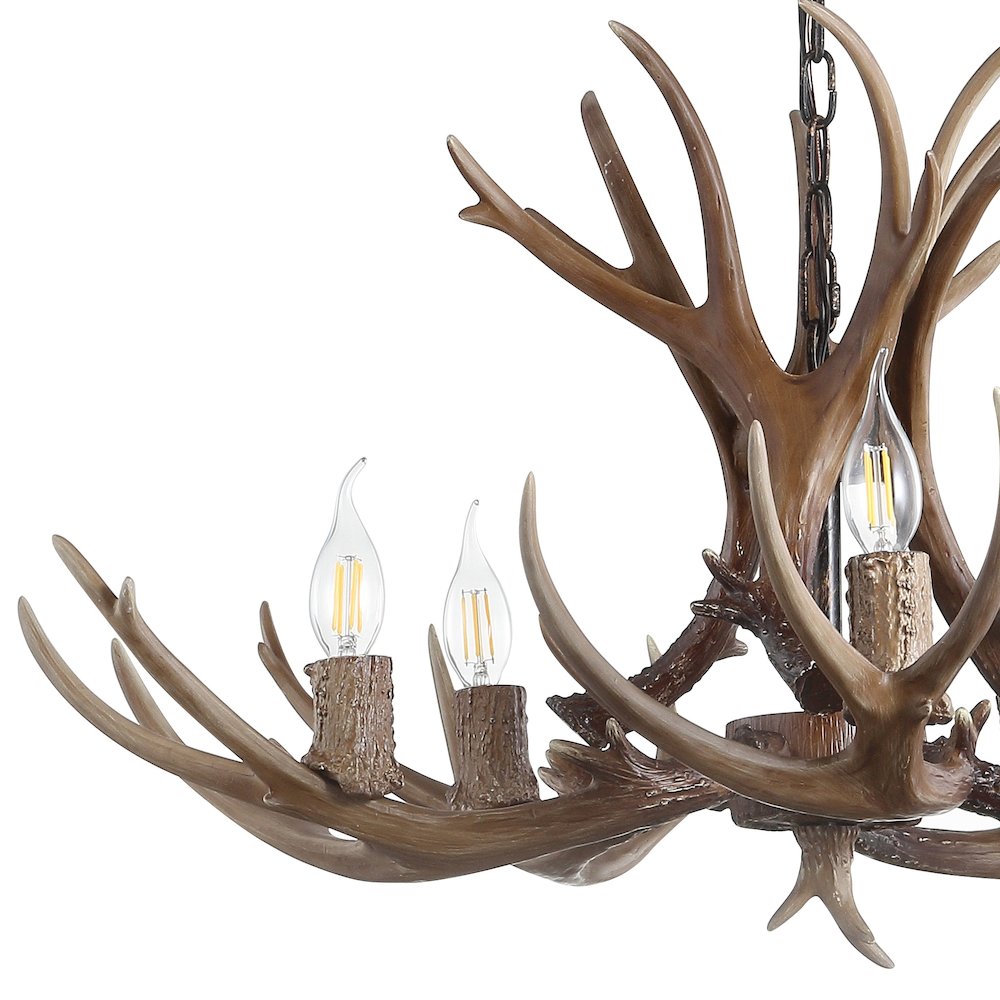 Eldora Adjustable Resin Antler Led Chandelier. Picture 3