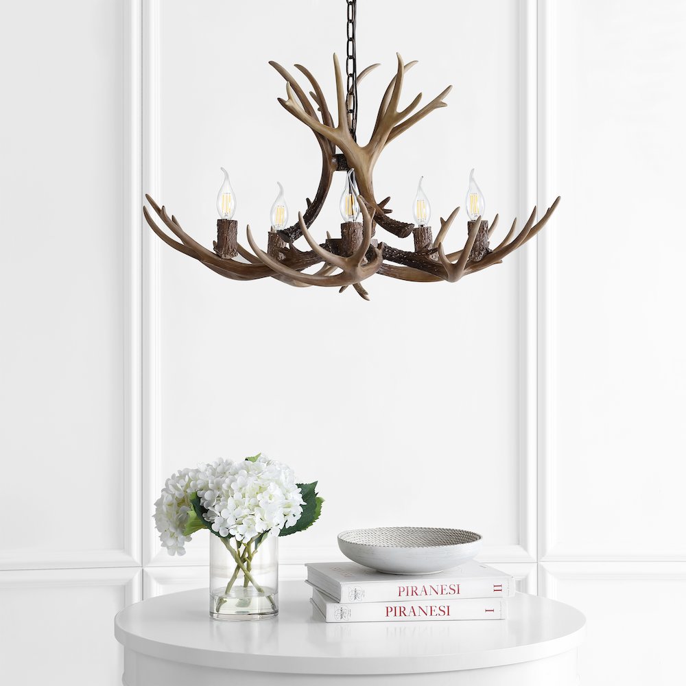 Eldora Adjustable Resin Antler Led Chandelier. Picture 9