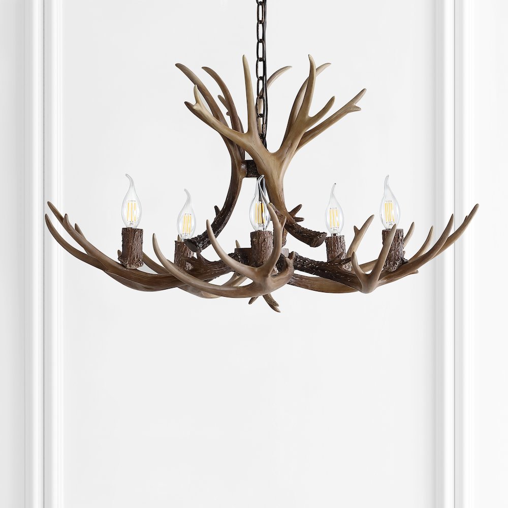 Eldora Adjustable Resin Antler Led Chandelier. Picture 7