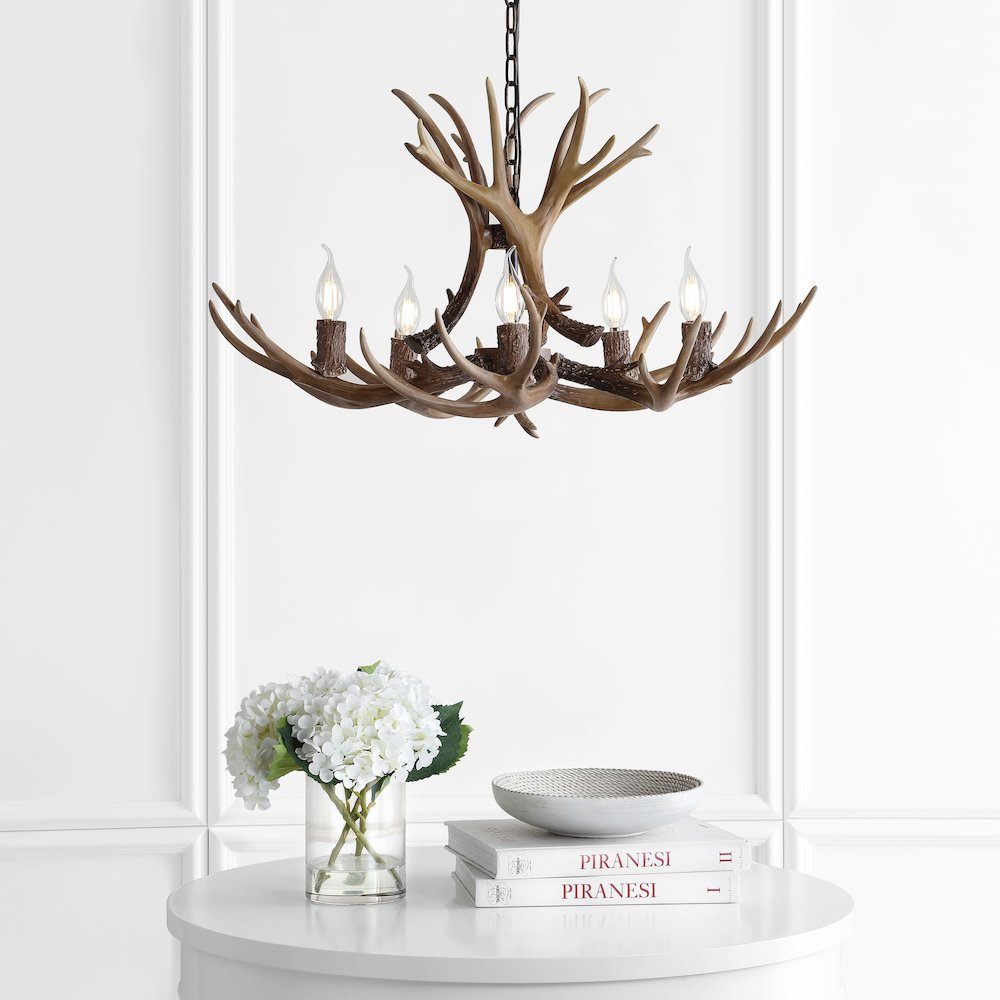 Eldora Adjustable Resin Antler Led Chandelier. Picture 8