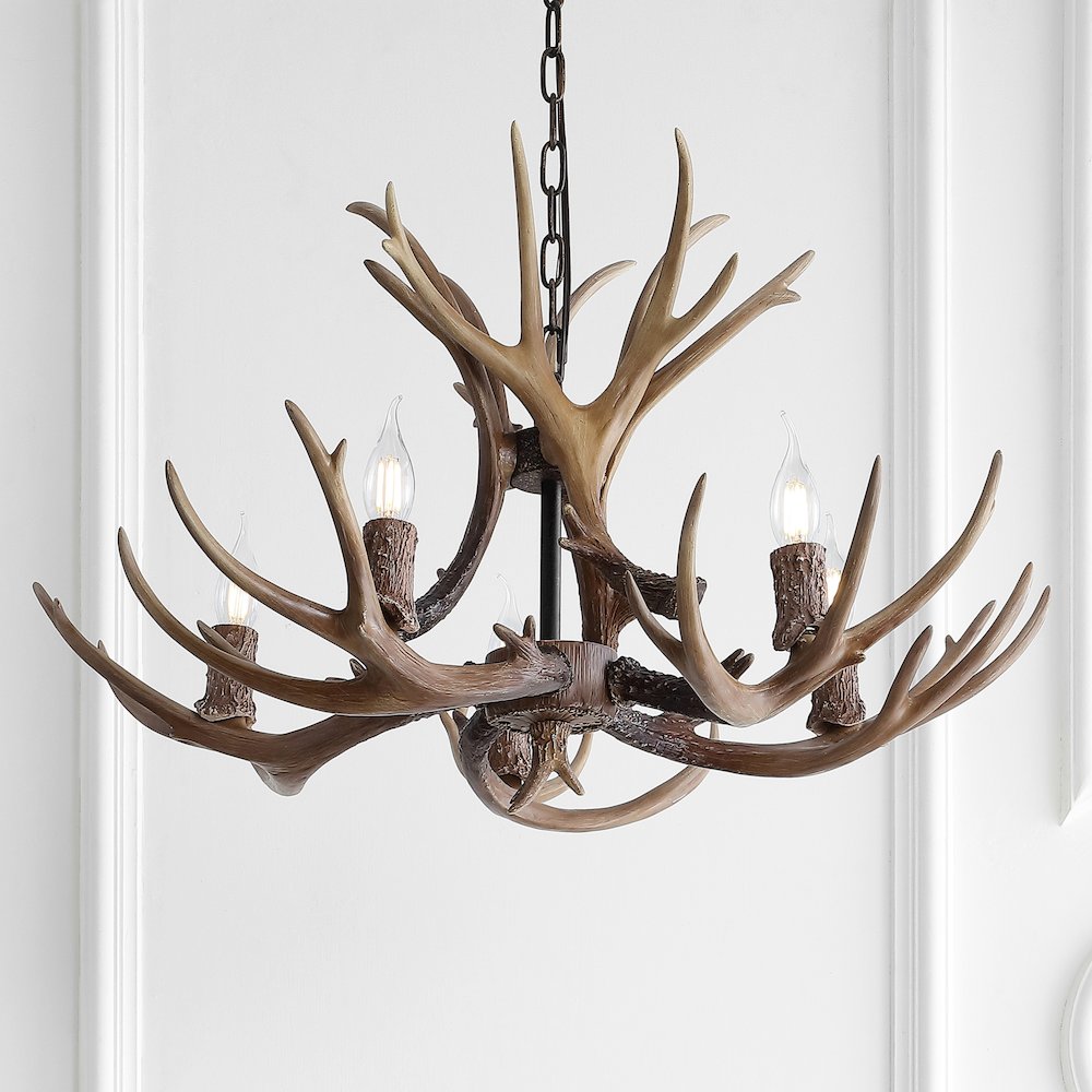 Eldora Adjustable Resin Antler Led Chandelier. Picture 5