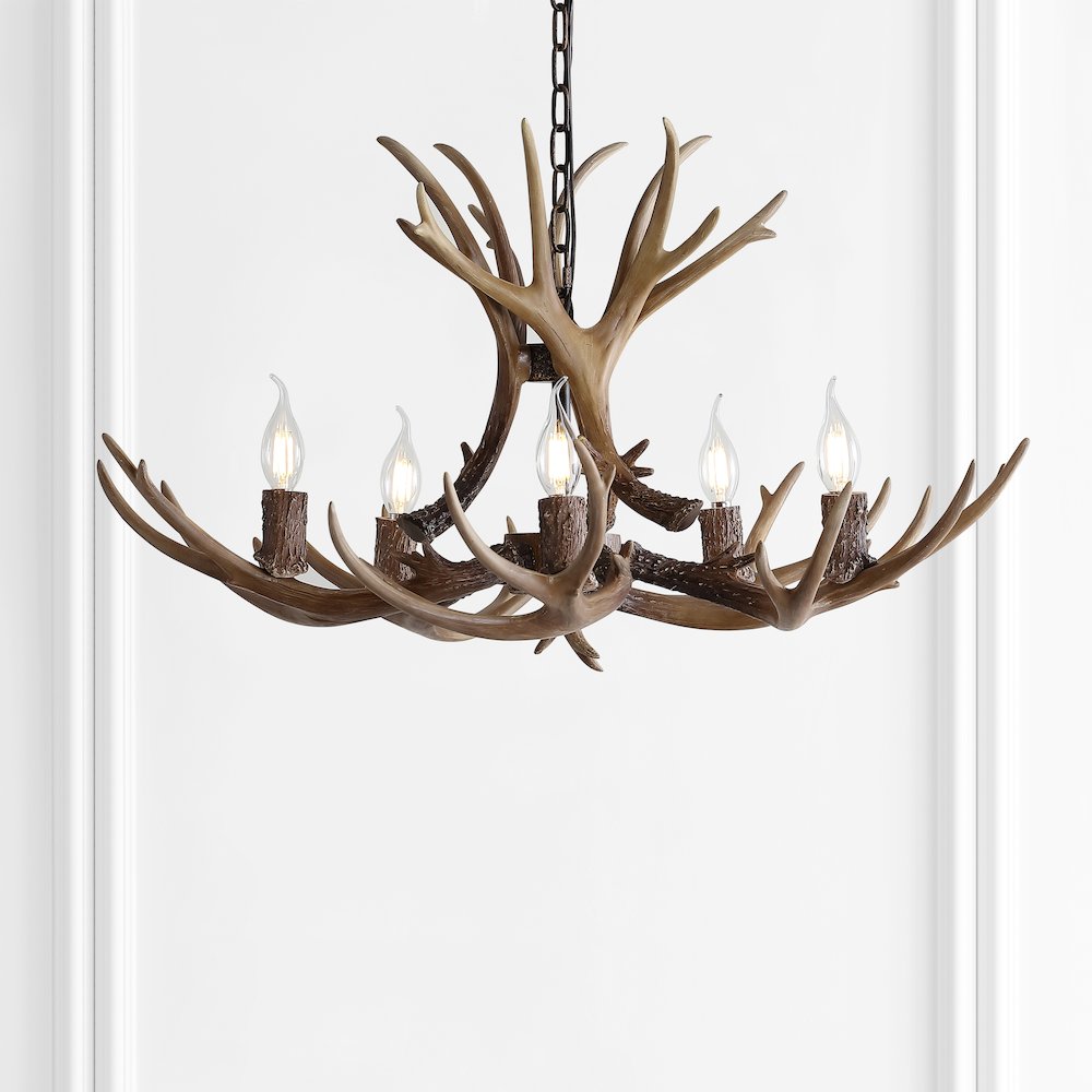 Eldora Adjustable Resin Antler Led Chandelier. Picture 6