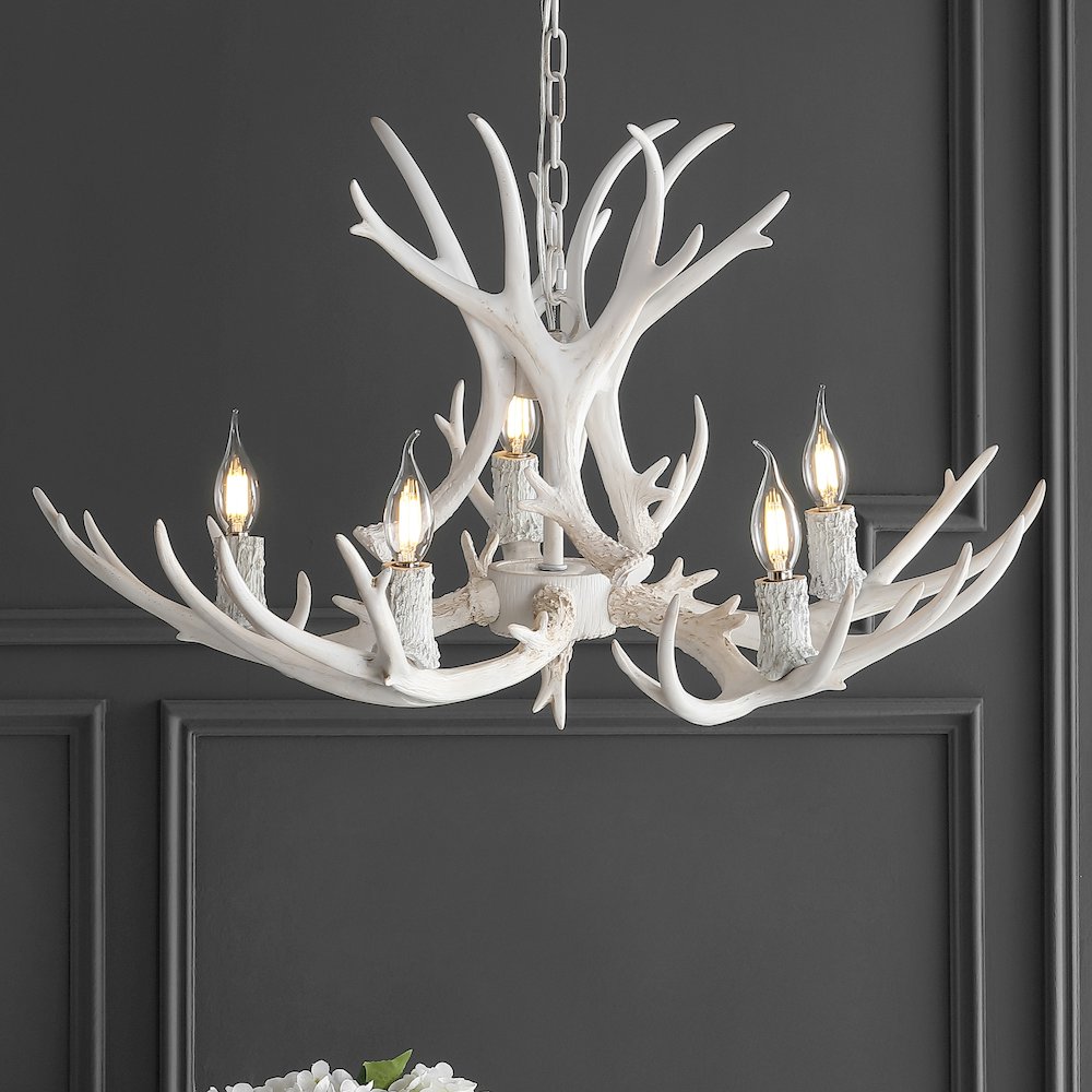 Eldora Adjustable Resin Antler Led Chandelier. Picture 13