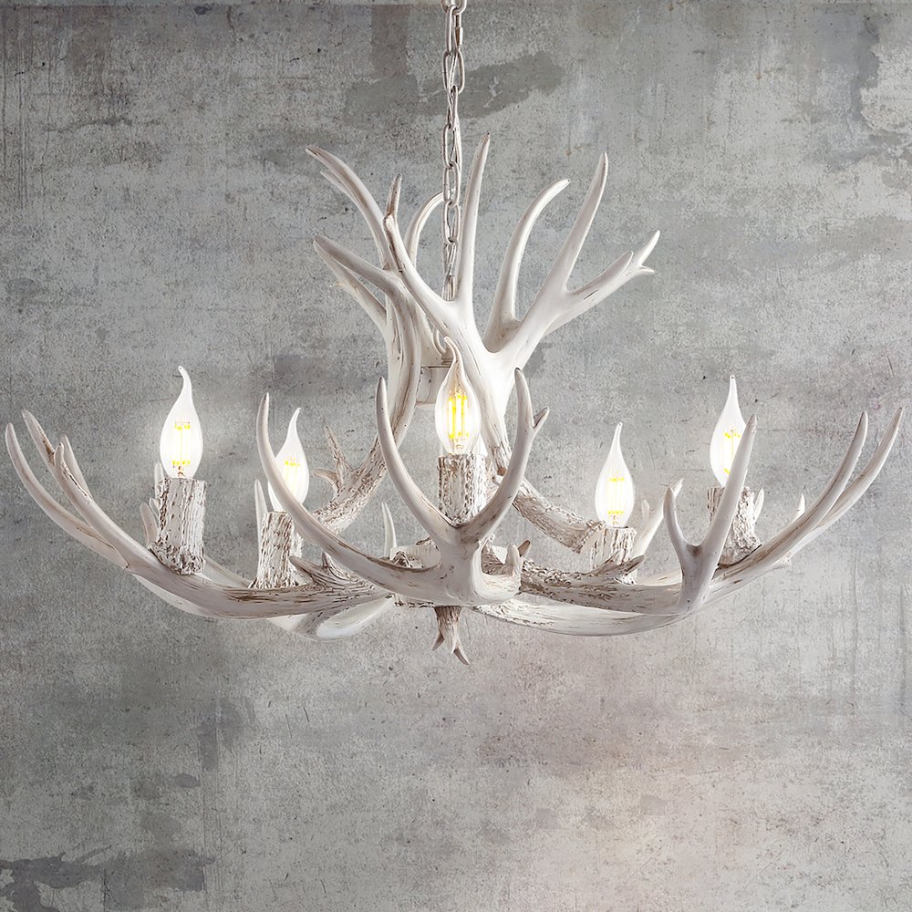Eldora Adjustable Resin Antler Led Chandelier. Picture 14