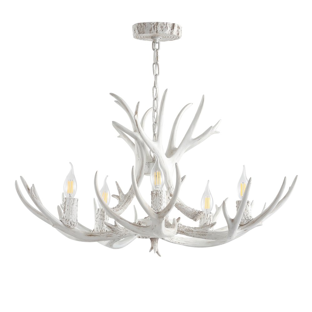 Eldora Adjustable Resin Antler Led Chandelier. Picture 2