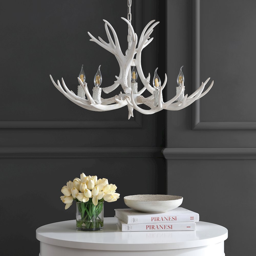 Eldora Adjustable Resin Antler Led Chandelier. Picture 7