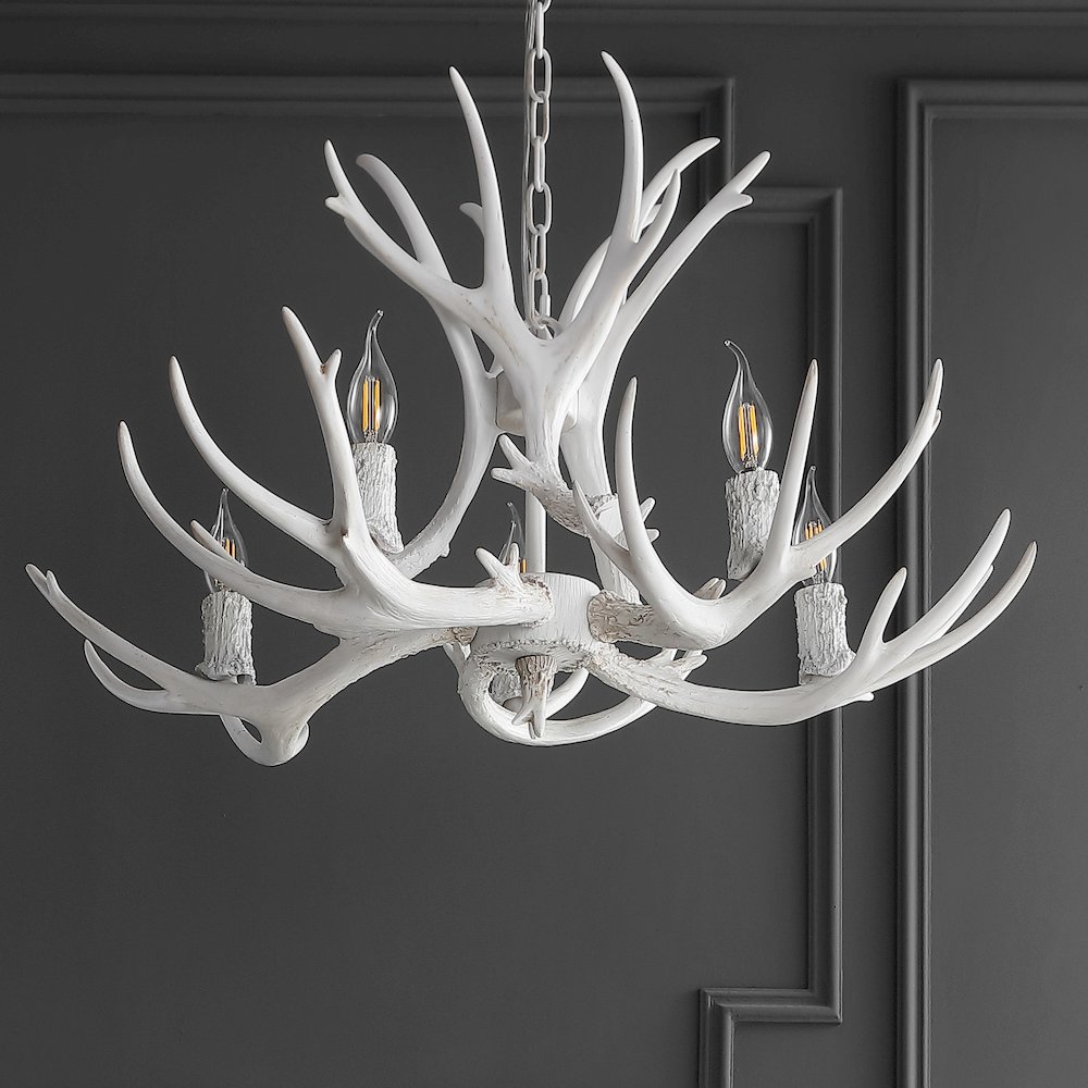 Eldora Adjustable Resin Antler Led Chandelier. Picture 8