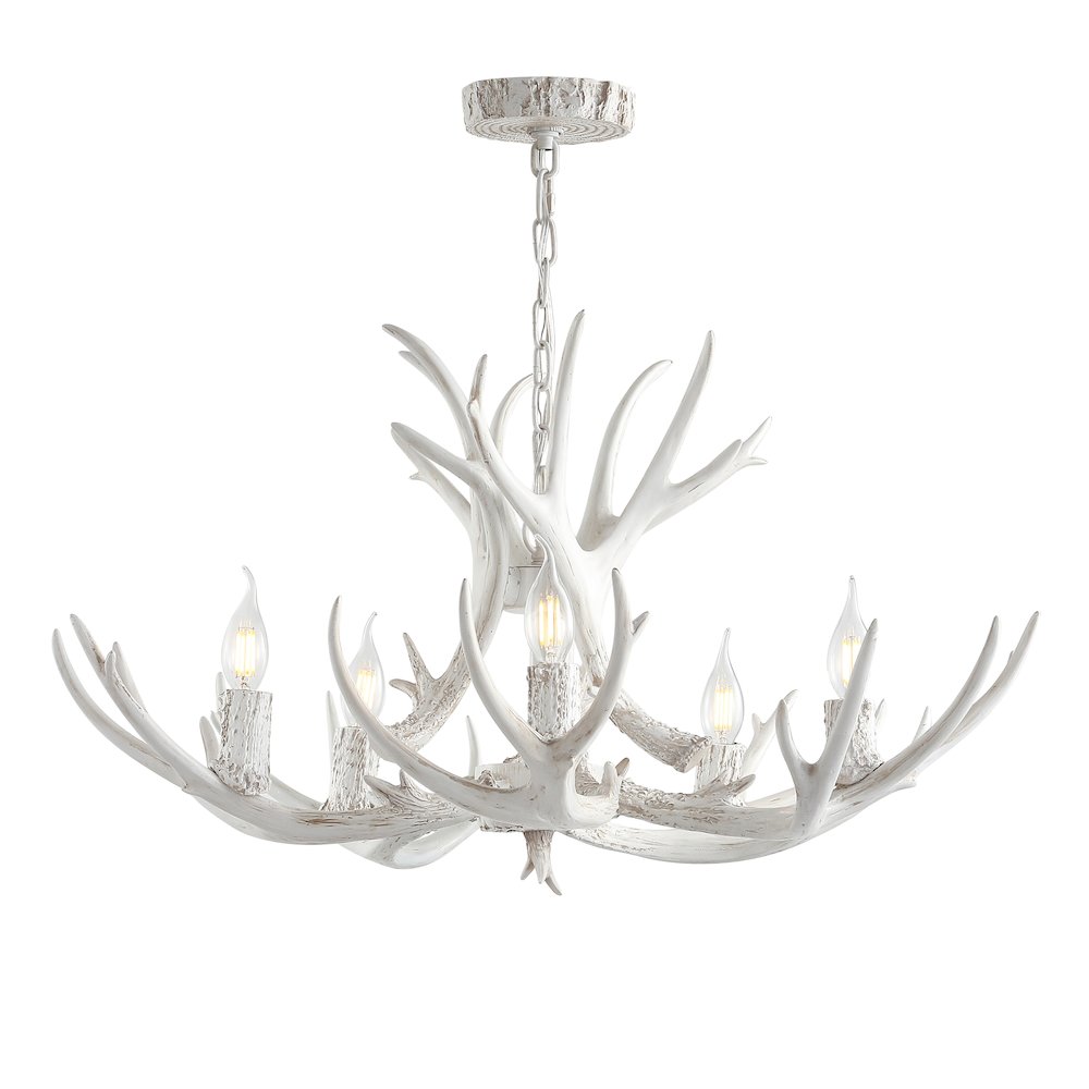 Eldora Adjustable Resin Antler Led Chandelier. Picture 1