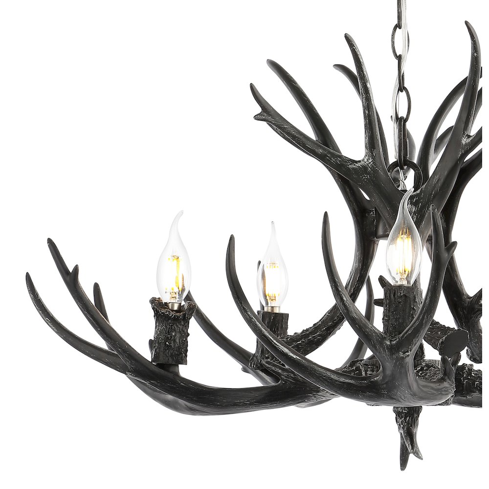 Eldora Adjustable Resin Antler Led Chandelier. Picture 2