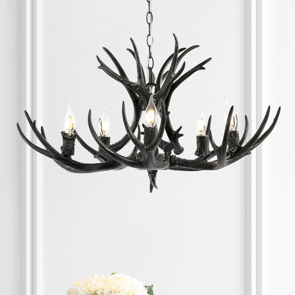 Eldora Adjustable Resin Antler Led Chandelier. Picture 8