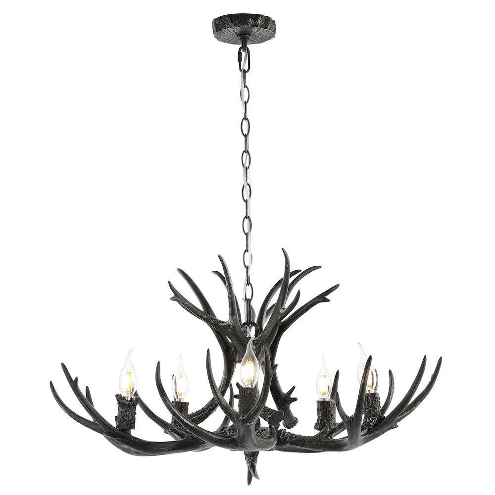 Eldora Adjustable Resin Antler Led Chandelier. Picture 7