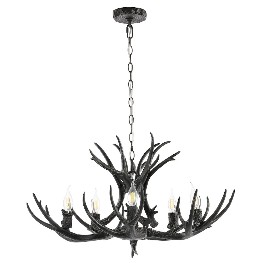 Eldora Adjustable Resin Antler Led Chandelier. Picture 1