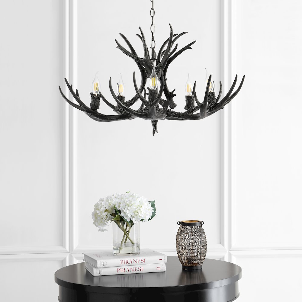 Eldora Adjustable Resin Antler Led Chandelier. Picture 5