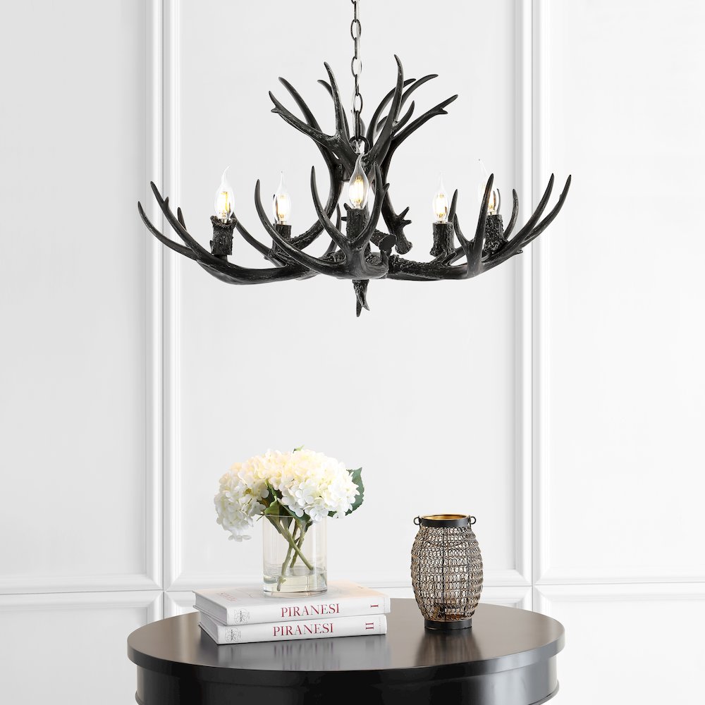 Eldora Adjustable Resin Antler Led Chandelier. Picture 4