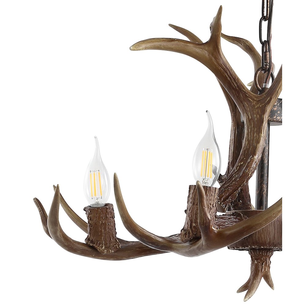 Eldora Adjustable Resin Antler Led Chandelier. Picture 3